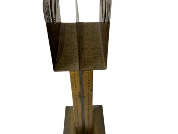 Vienna Secession Patinated Brass Magazine Rack, 1900s